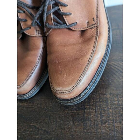 Ecco Holton Apron Toe Lace-up Oxford Cognac Men\'s Shoes - Size 8